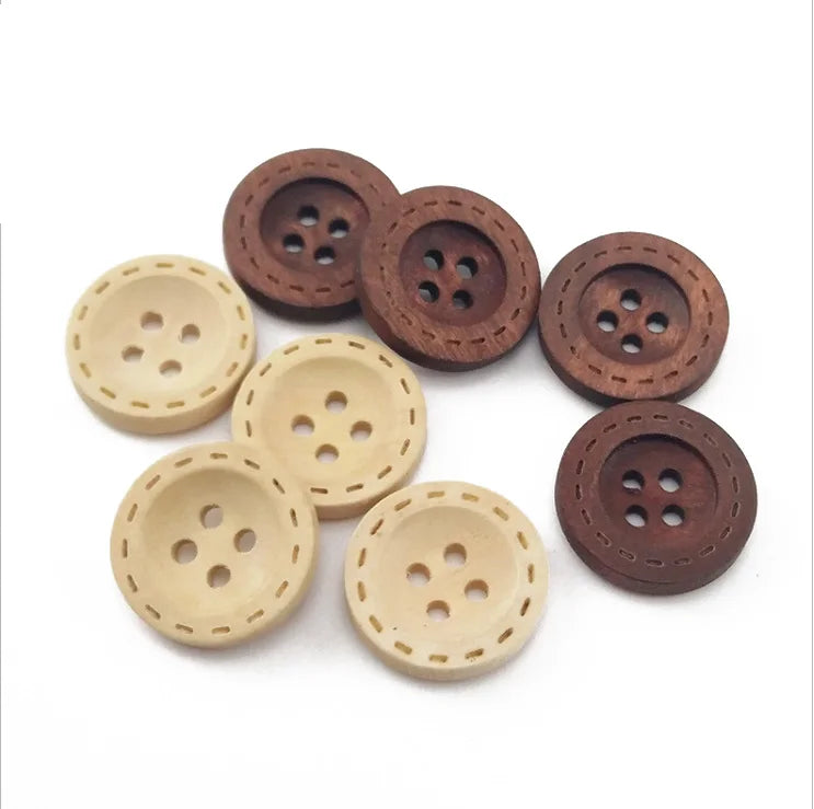 Flatback Natural Covered Button Wooden Snap Buttons for Garments