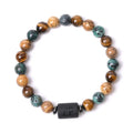 New Fashionable 12 Zodiac 8mm Woven Natural Tiger Eye Bracelet Stylish African Pine Couple's Bangle