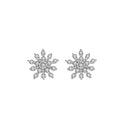 E0489 Luxury 925 Sterling Silver Sparkling Snowflake Christmas Crystal Stud Earrings for Women