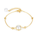 Fashion Commemorative Gifts Luxury Jewelry Stainless Steel Natural Stone Pearl Charm Bracelet