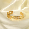 Vintage Waterproof Stainless Steel Gold Plated Bracelets Non Tarnish Hollow Woven Open Bracelets Pulseras Y Brazaletes