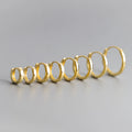 S925 Sterling Silver Glossy Round Hoop Earrings Female Fashion 18K Gold Plated Multi-Size Geometric Earrings Women