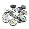 Natural Mother of Pearl Shell Buttons 4-Holes Polished Black Mop for Shirts