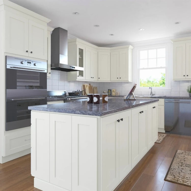 Shaker Modular Kitchen Cabinet Island Furniture Wood European Australian Style Customizable Color Aluminum Alloy Kick Toe