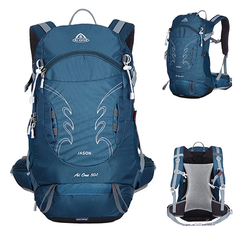 AIONE Custom Logo 30L Durable Internal Frame Hiking Backpack Zipper Closure Waterproof Hydration System Outdoor Sports Travel