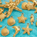 Wholesale Fashion 18k Gold Diy Pendant Making Supplies Accessories Starfish Bracelet Production for Jewelry Necklace
