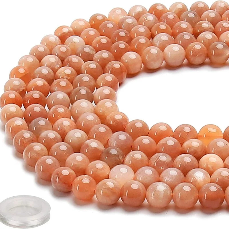 Wholesale Natural Sunstone for Jewelry  Making Gemstone Smooth Polished Sunstone Loose Beads