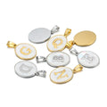 5Pcs Fashion Stainless Steel Oval Shell Alphabet Charms Pendants for DIY Jewelry Making Earrings Supplies Necklace Components