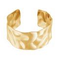 Latest 18K Gold Plated Stainless Steel Jewelry Irregular Big Wide Open Adjustable Cuff Bangle for Women Punk Bracelet B242402