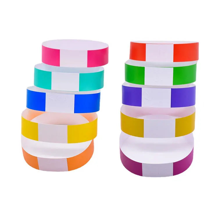 Customized Disposable Bracelet Wrist Band Waterproof One Time Use Plastic Paper Tyvek Wristbands