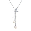 Women's Sterling Silver 925 Moissanite Necklace Double Pearls With Diamonds Plated Pt950 Gold Fashion Hundred Necklace Hot Sale