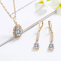 Wholesale Trendy Gold Plated Bridesmaids 18k Women Girls Customized Earring Necklace Jewelry Set