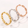 New Stainless Steel Titanium Steel Cutting Blade Men Hip Hop Manufacturer Rose Gold Stainless Steel Ring for Fashion Men Women