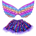 Girl's Tutu Skirt Set With 2pcs Accessories Like Angel Wings  and Princess Skirt for Cosplay