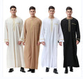 2026 Middle East Men Muslim Thobe Robe  Embroidered Long Sleeve Kaftan Multi  Islamic Eid Prayer Arab Abaya Factory Wholesale