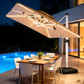 OEM Custom Logo Printed Modern Waterproof Outdoor Aluminum Parasol Beach Umbrella 3m for Hotel & Restaurant Use