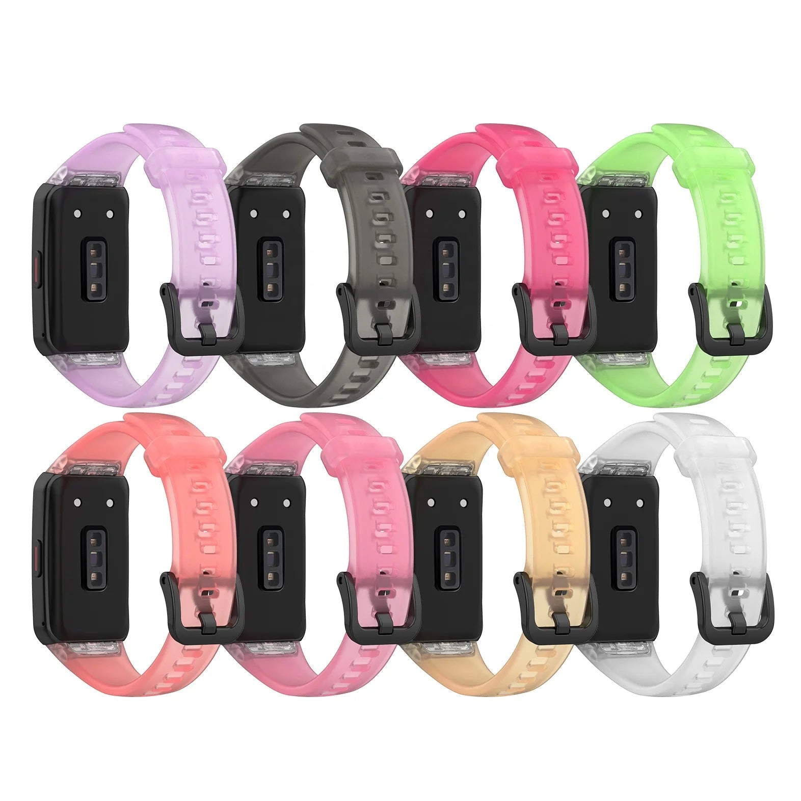 ShanHai Smart Wristband Bracelet Replacement Strap Soft Silicone Transparent Color Split Strap Suitable for Huawei Band6