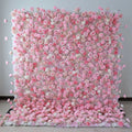 H15 Cheap Sale Peach Color Dusty Rose Floral Wall Backdrop Flower Panels Hot Pink Artificial Silk Flower Wall for Wedding Decor