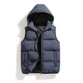 Men's Winter Puffer Casual Color Outdoor Pocket Solid Coats Anti-Static Work Uniforms Vest