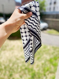 Kuffiyeh Neck Scarf Bandana Silk Screen Printed Durable Cotton Arab Keffiyeh 55x55cm
