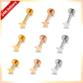 HOVANCI Stainless Steel 16G Labret Studs Lip Piercing Rings Internally Threaded Star Tragus Helix Body Jewelry