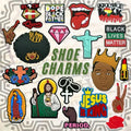 Fashion Black Hot Sale Christian PVC Shoe Charm Wholesale Culture Souvenirs Soft Clogs Buckle Festive Shoe Charm Bulk