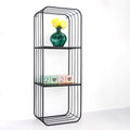 Rts Home Living Room Organizer Cube Shelf Black Metal Wall Mounted 3 Tier Shelves MegaBDM
