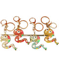 2025 Lucky Zodiac Snake Key Ring Cute Snake Keychain New Year Gift Rhinestone Keychain Fashion Bag Pendant