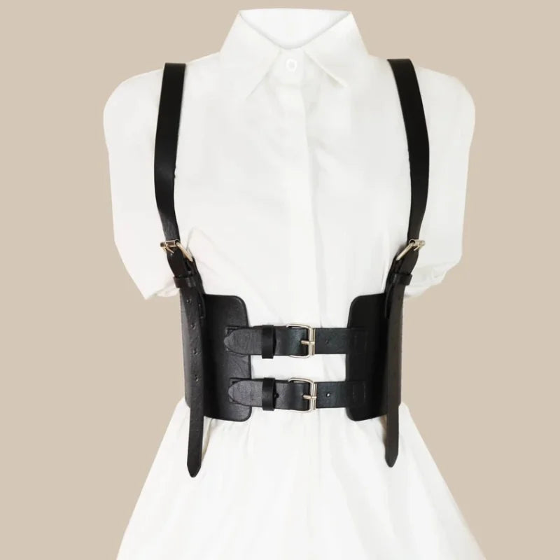 PU Leather Suspender Custom Wedding Dress Accessories Women Suspenders Black Suspenders Belt for Girl