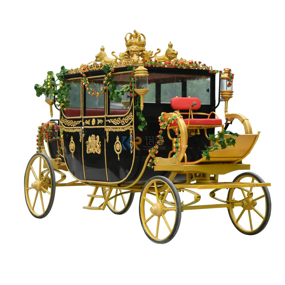 Electric Horse Carriage Horse Marathon Carriage Luxury Sightseeing Wedding Pumpkin Horse Wagon Special Transportation