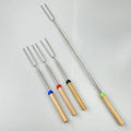 Hot Selling 32 Inch Extendable Forks Stainless Steel Campfire Marshmallow Roasting Sticks