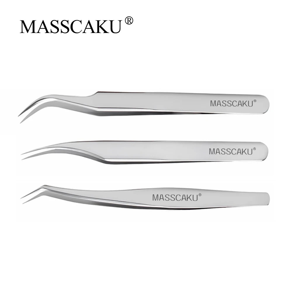 Stainless Steel Anti-static Eyebrow Eyelash Extension Tweezers Hand Crafted Volume Supplies