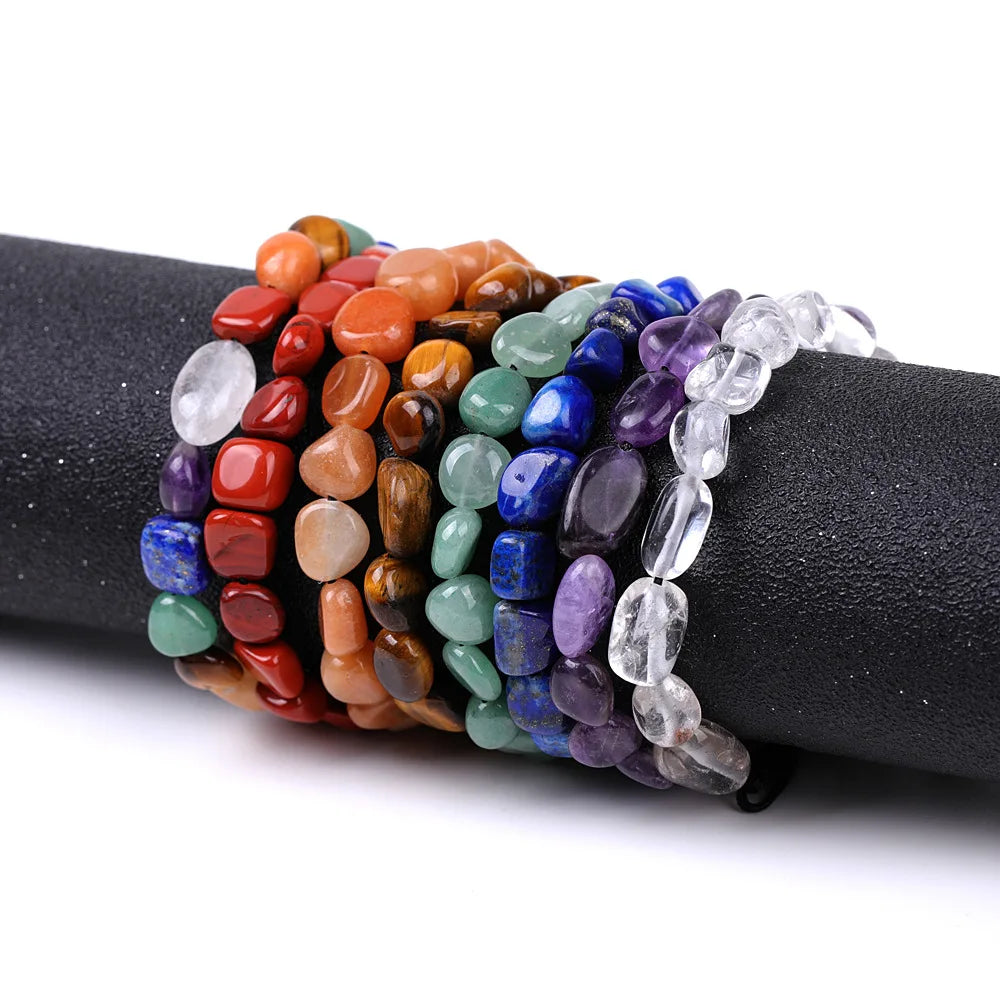 New Chip Tumbled Real Reiki Crystals Gemstones Anti Anxiety Relax Meditation Stone Yoga Balance Spiritual Bracelets