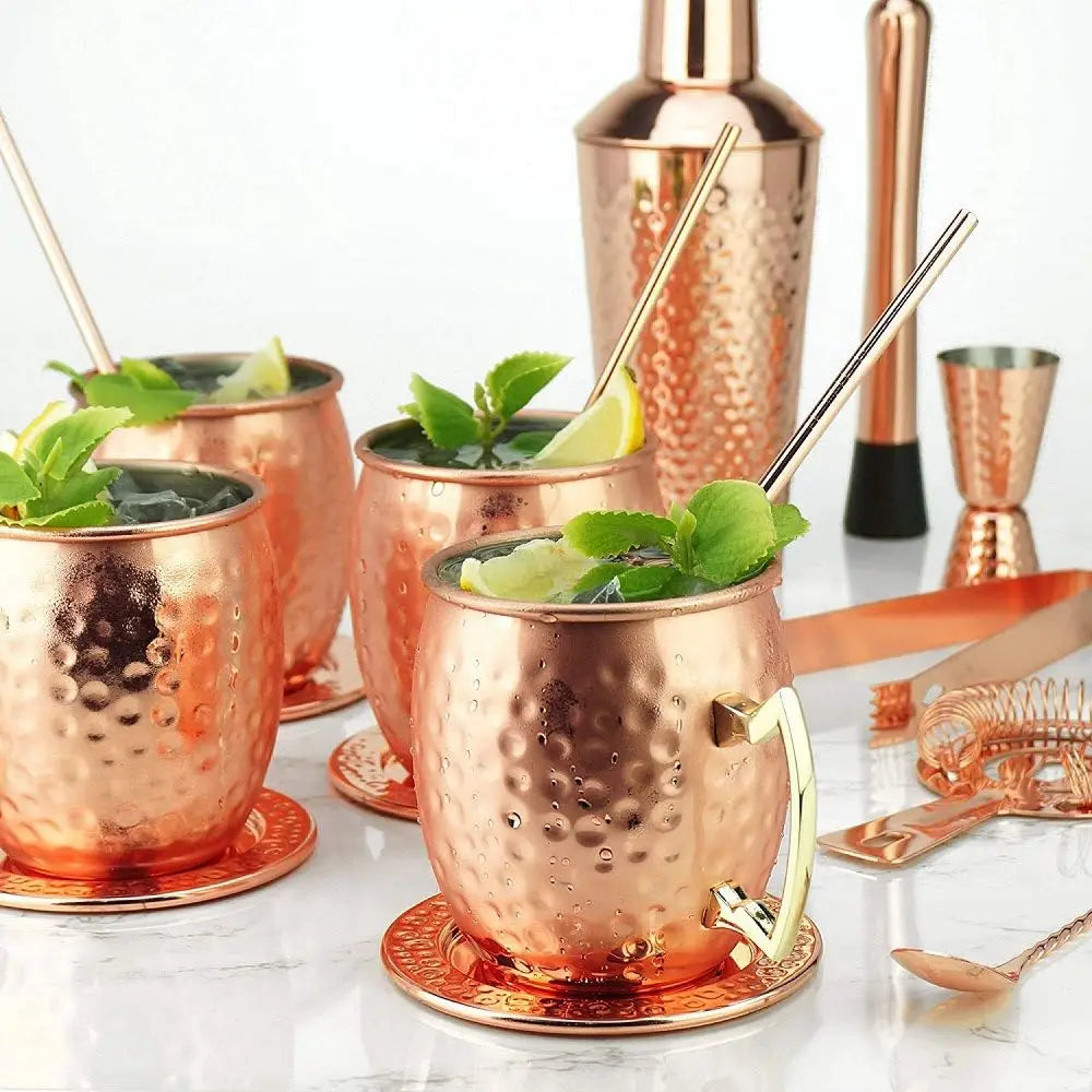 Vintage 530ML Hammered Moscow Mule Mug 304 Stainless Steel for Parties