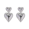 New Ladies Jeweries and Earing Stainless Steel Double Heart Drop Earring