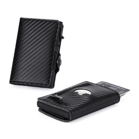 2022 Custom Bifold RFID Blocking Wallet Genuine Leather Slim Minimalist Purse Men's Wallet with air tracker Tag Pocket