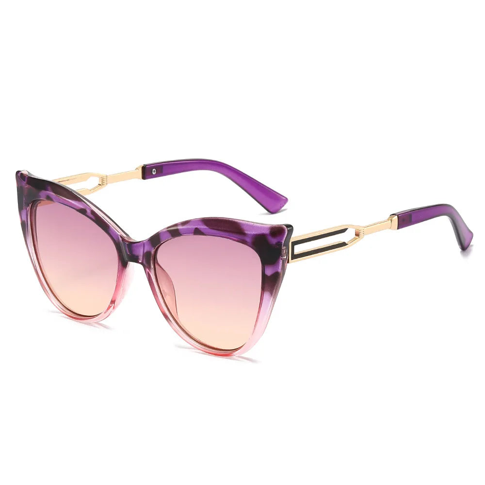 Hot Sale Ladies Luxury Sunglass cat Eye Woman Leopard Luxury Tinted Black cat Eye Sunglasses