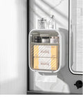 Waterproof Bathroom Wall-Mounted Multi-Function Paper Box Storage Rack Punch-Free Double-Layer Napkin Storage Plastic Bin