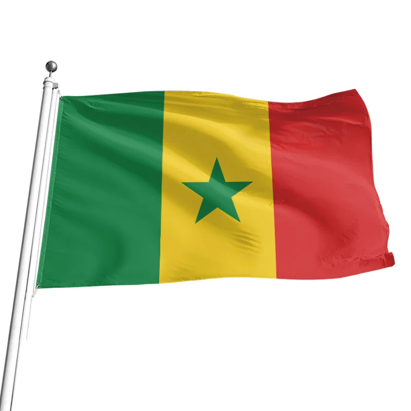 Wholesale 3X5FT 90x150cm 100D Polyester Best Price Vivid Color Custom Flags Banners Senegal Flags