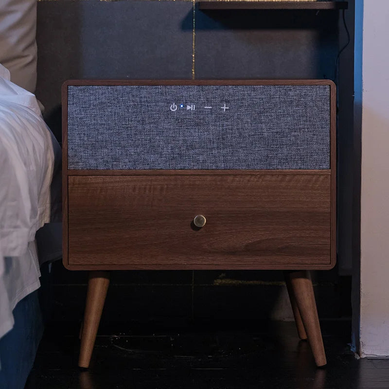 Smart Speaker Wireless Charging Black White Bedside Night Stand and Tables Coffee Antique for Hotel Guest Rest Room Luxury