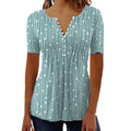 Women's Fashion Ladies Tops Spring Summer T-shirt Short Sleeve V-neck Dot Oversized Printed Shirts Female