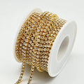Factory Wholesale Gold Crystal Diamond Tassel Waist Chain Bling Rhinestone Sew-On Trim for Shoes & Boots Decoration