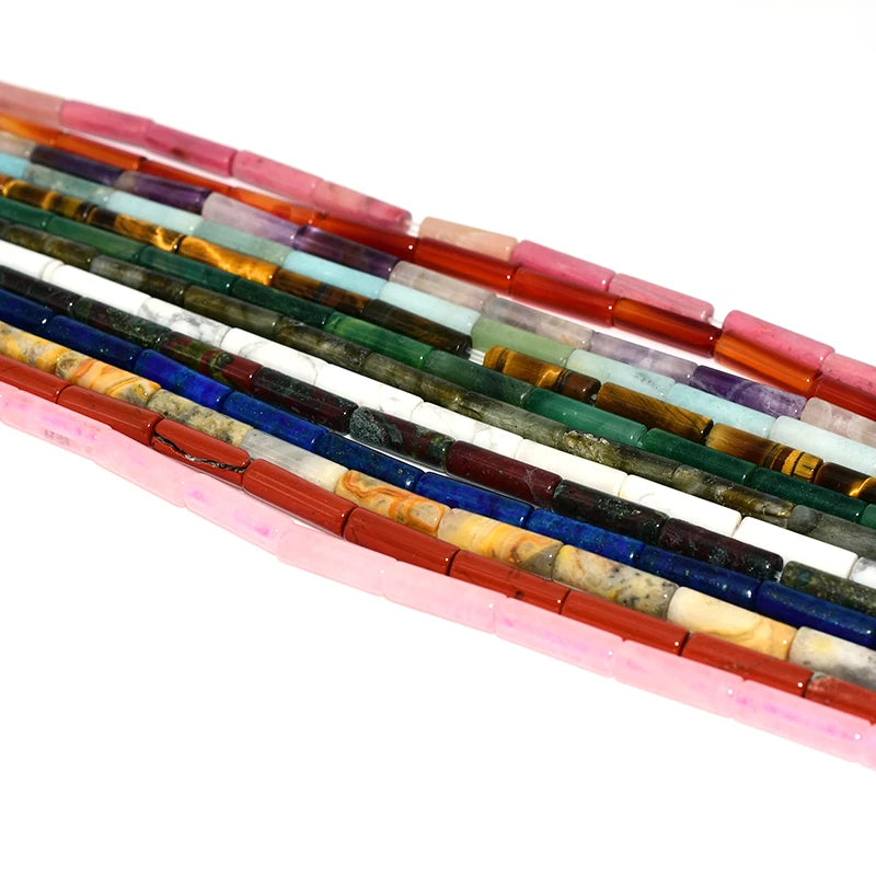 Wholesale Amethyst Tiger 4*13mm Natural Tube Beads Stone Strands for DIY Jewelry