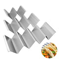 Durable Wavy Shape Stainless Steel Taco Stand Rack Tray Eco-Friendly Multifunctional for Home Use-Tortilla Pancake