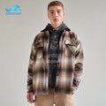 Custom High Quality Outerwear Thicken Button Down Polar Casual Plus Size Plaid Jacket Button Down Mens Flannel Shirts