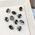 Advanced 3D Square Diamond Nail Art Accessories Transparent Black 3D Fine Sparkling Love Stacking Design Made of Alloy