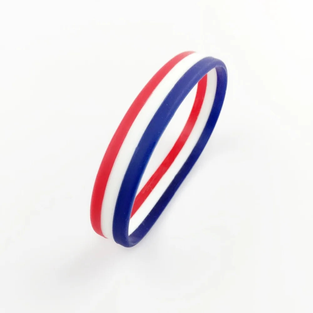 Custom Multicolor Wristband Silicone Bracelet Rubber With Different Countries Flag For Netherlands Football Fan