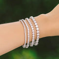 Wholesale Price Round Clear 3mm 4mm 5mm Zircon Tennis Chain CZ Bracelets Bangles Fine Jewelry Cubic Zirconia 925 Silver
