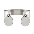 Punk Smooth Surface Bracelets & Bangles for Women Silver Round Charms Stainless Steel Armband Female Bangle Bracelet