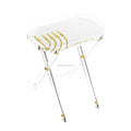 Judaica Jewish Gold Silver Editions Elegant Clear Lucite Acrylic Folding Leatherite Chanukah Table